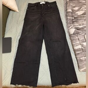 Hidden brand size 29 straight cut wide bottom leg opening black denim jeans